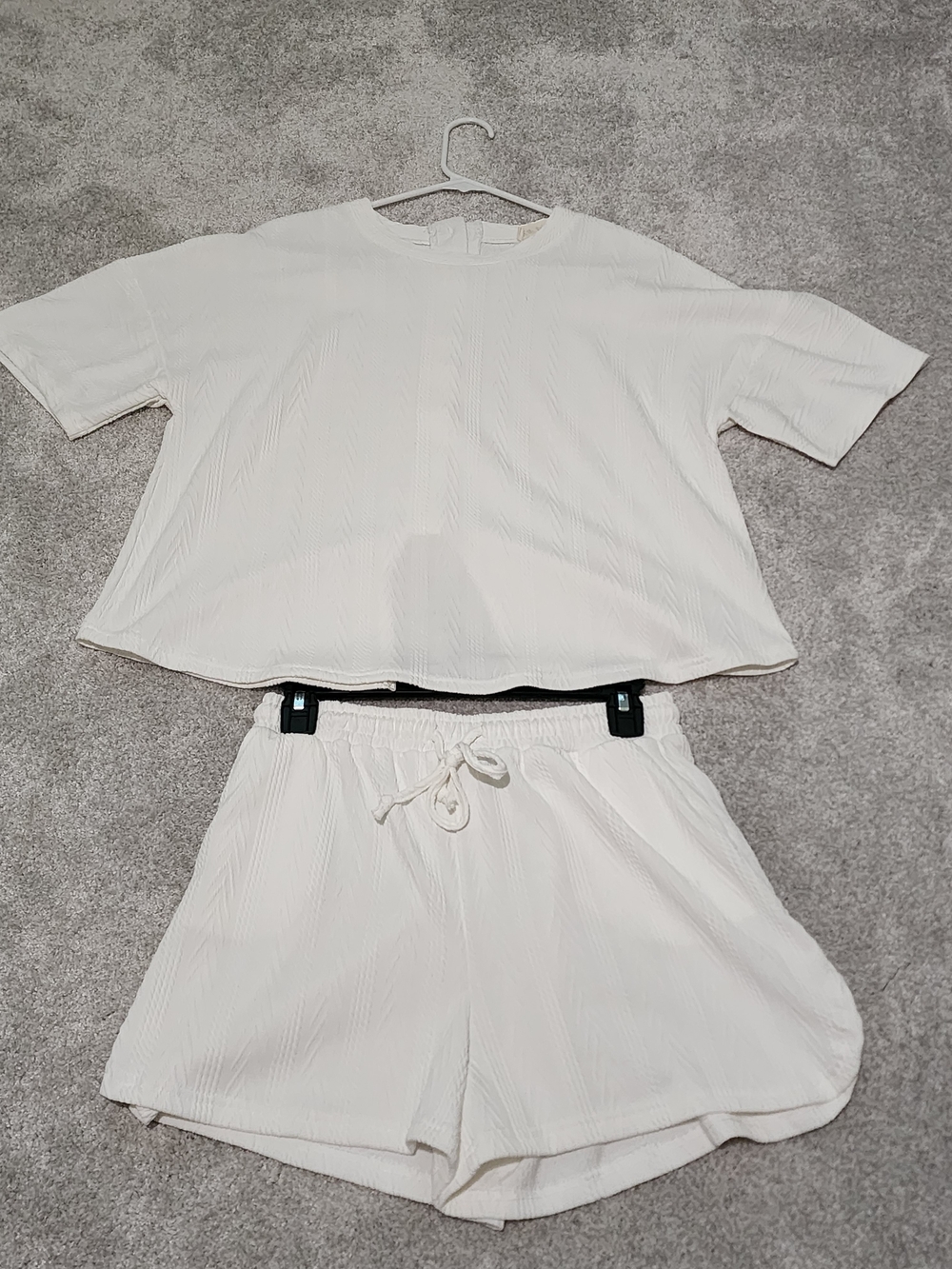 Womens Boutique White Top & Shorts Set